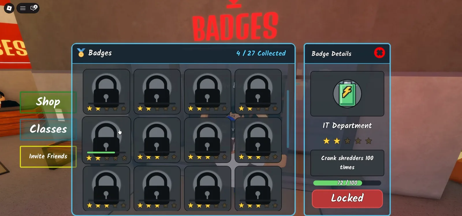 IT Department badge progress in Shred the Secrets tracking 100 manual shredder cranks IT Department badge progress in Shred the Secrets tracking 100 manual shredder cranks
