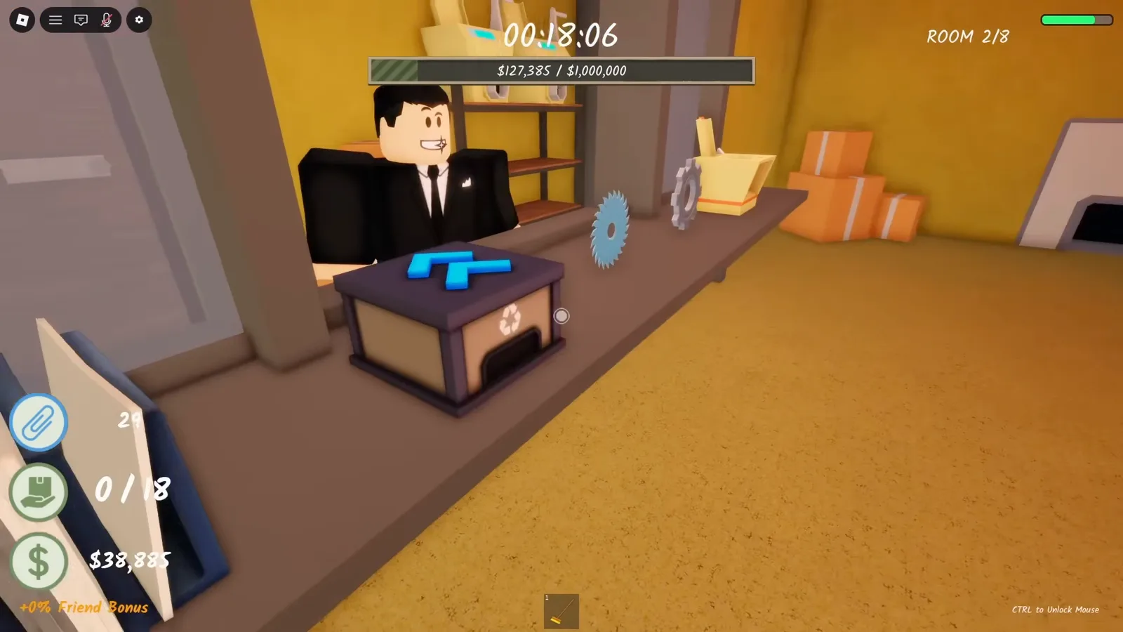 The FBI agent leaning over the counter in Shred the Secrets Room 2, the NPC players must stare at to earn the It's Not What It Looks Like badge The FBI agent leaning over the counter in Shred the Secrets Room 2, the NPC players must stare at to earn the It's Not What It Looks Like badge