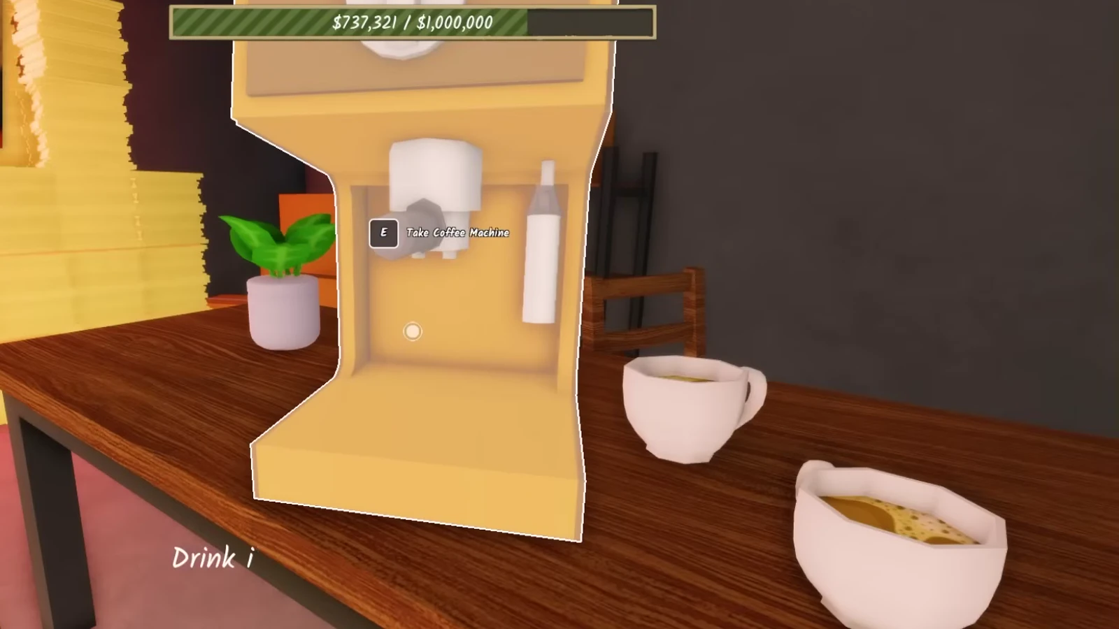 The Grab Coffee prompt on the espresso machine in Shred the Secrets offering a cup that gives the Caffeinated shredding speed buff The Grab Coffee prompt on the espresso machine in Shred the Secrets offering a cup that gives the Caffeinated shredding speed buff