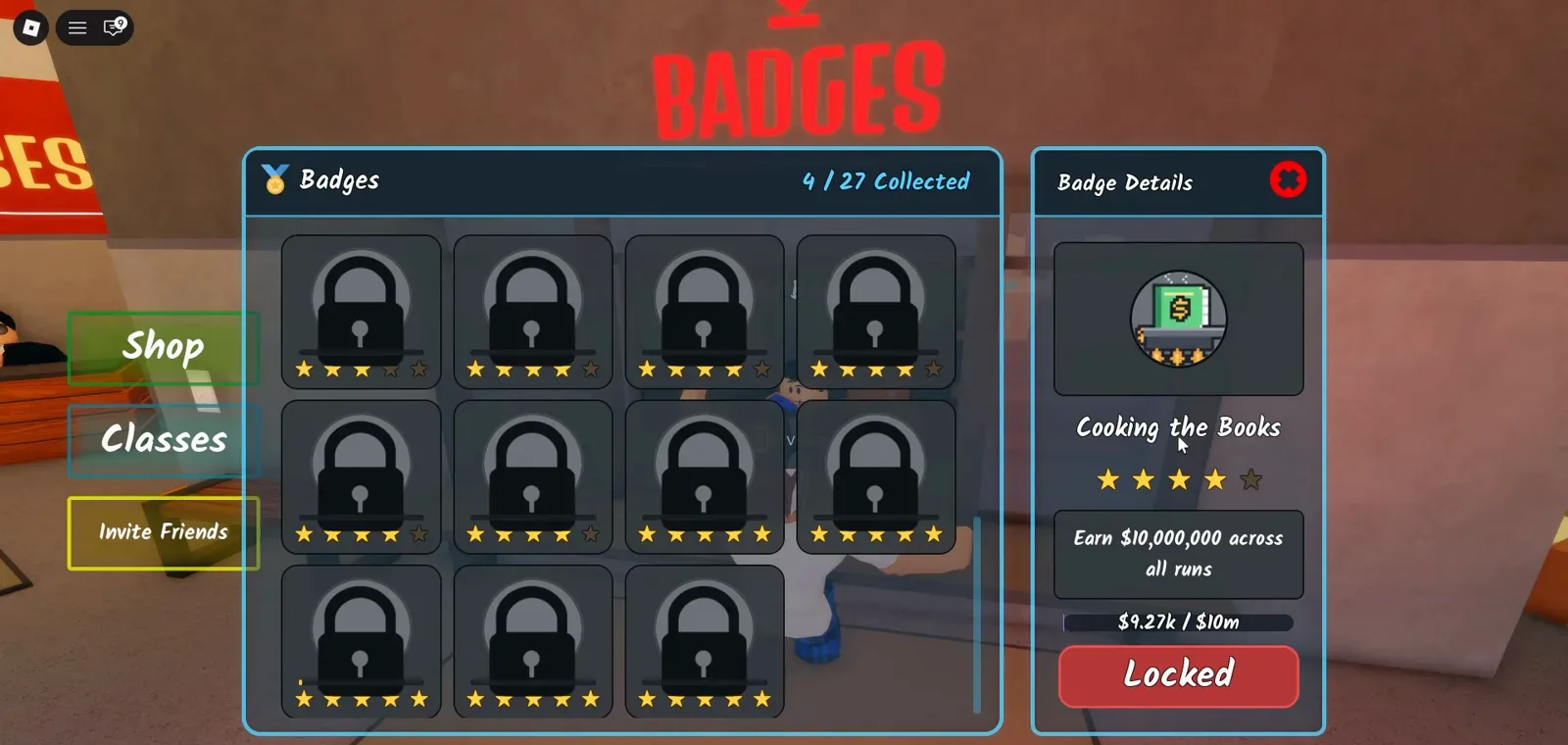 Shred the Secrets badge details panel and milestone tracking