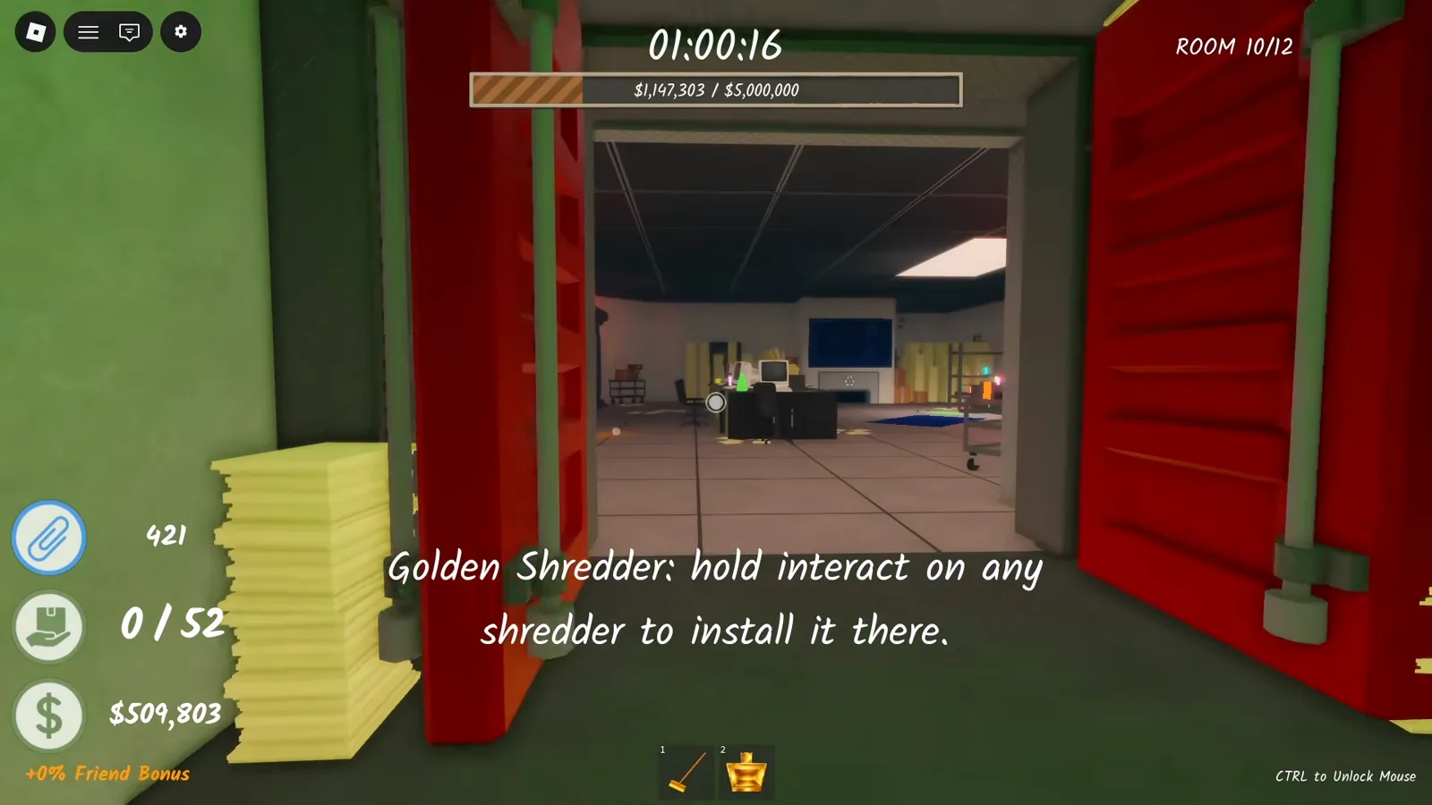 Shred the Secrets Room 10 red doorway leading into the testing lab added in the Ending 3 update