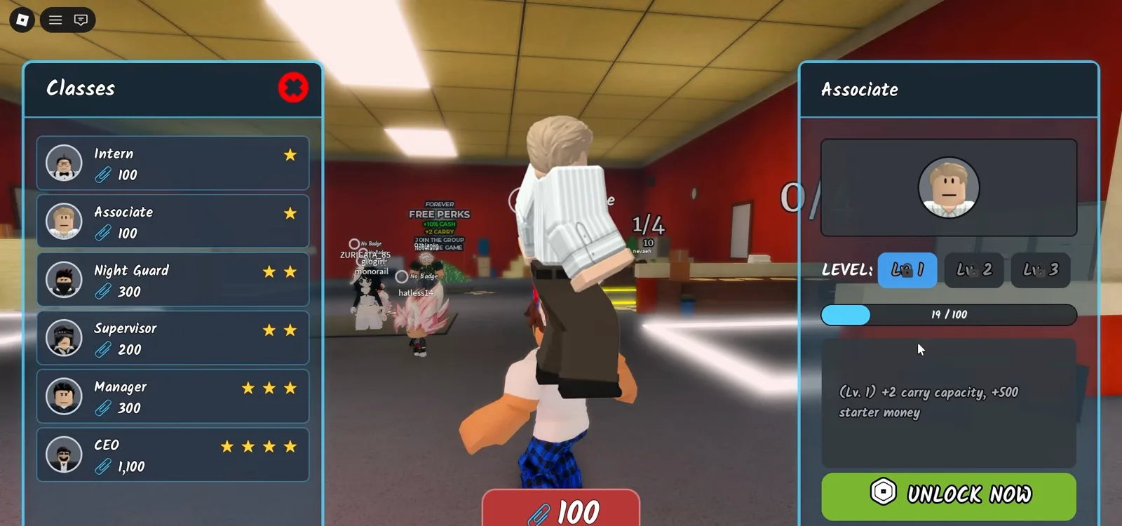 Unlocking the Associate class for 100 paperclips in Shred the Secrets to gain plus two carry capacity and 500 starter money Unlocking the Associate class for 100 paperclips in Shred the Secrets to gain plus two carry capacity and 500 starter money