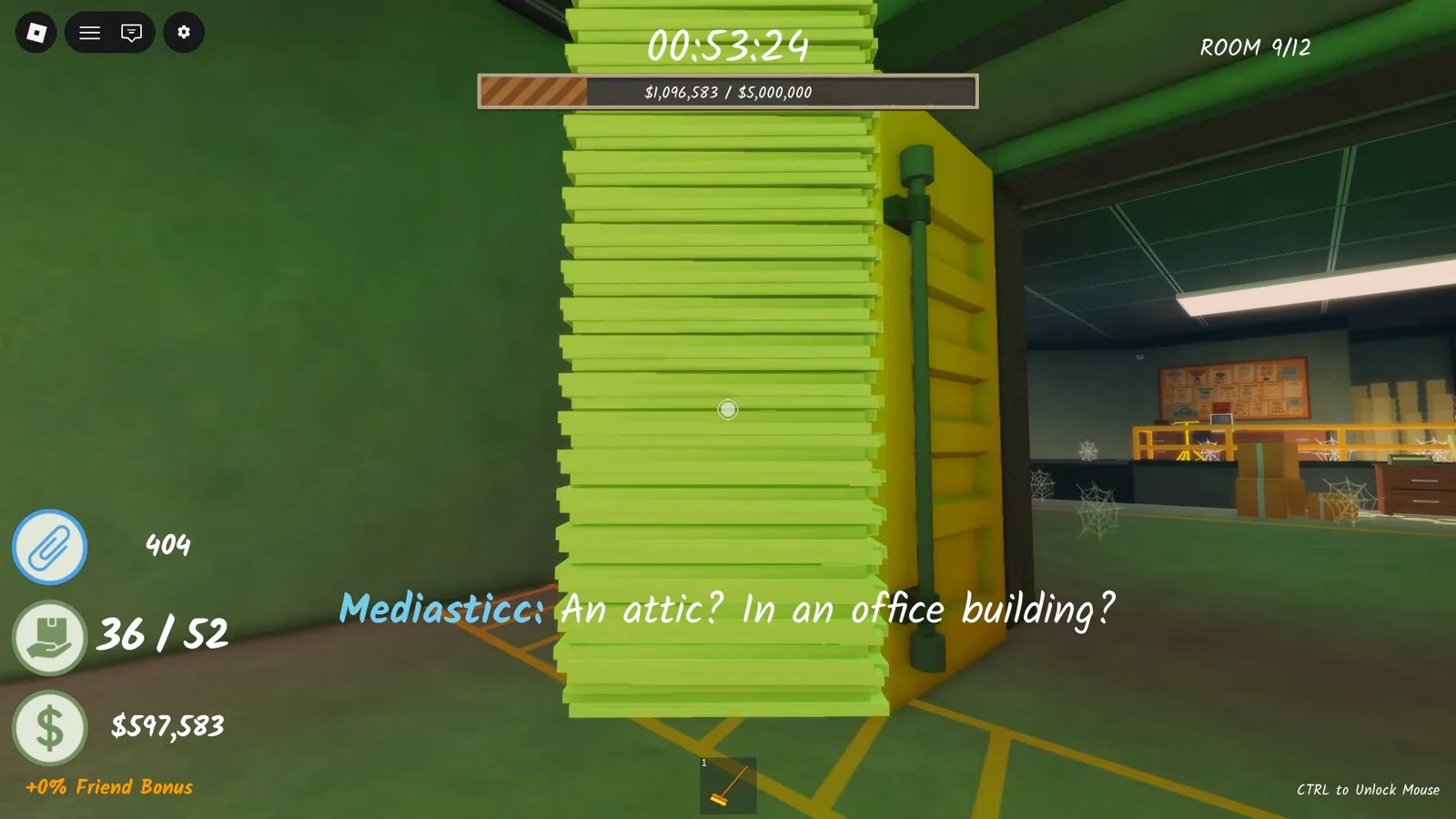 The green-lit Room 9 in Shred the Secrets with its yellow catwalk cobwebs and WARNING floor markings The green-lit Room 9 in Shred the Secrets with its yellow catwalk cobwebs and WARNING floor markings