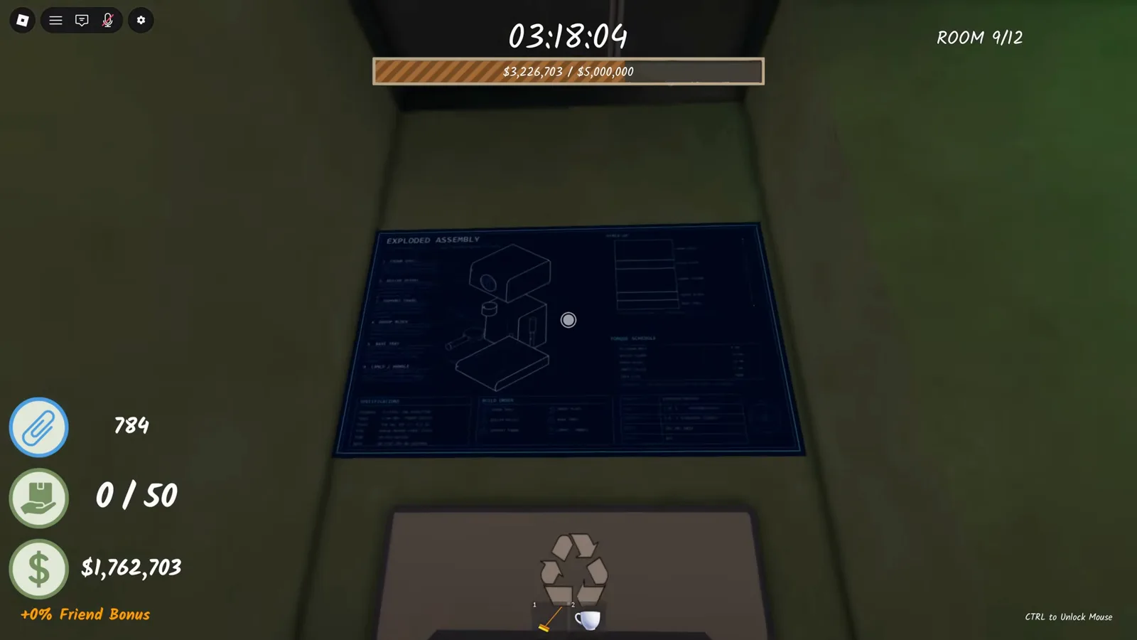 Second scientist blueprint tucked under a workbench in the Shred the Secrets attic